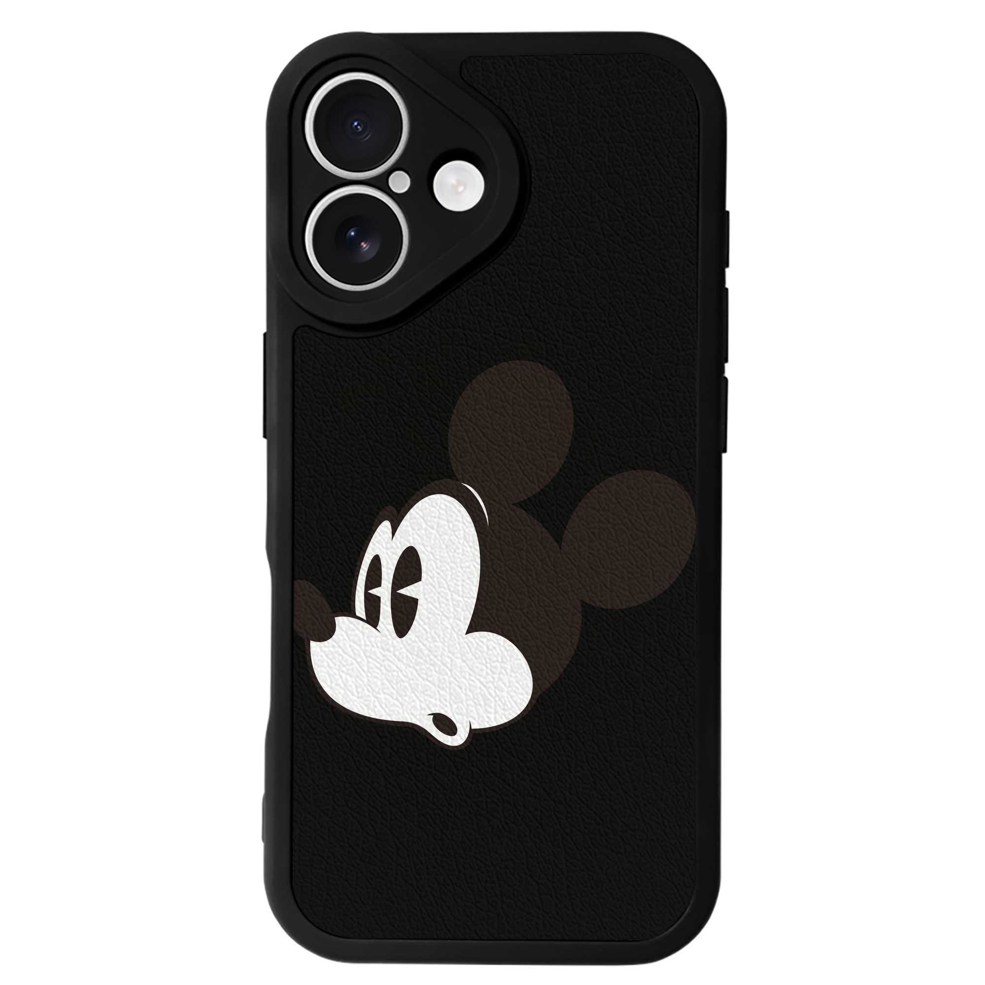 （画像用） ミッキーマウス Mickey Mouse 【iPhone 16シリーズ対応】シリコンスマホケース（レザー調） 材質：シリコン